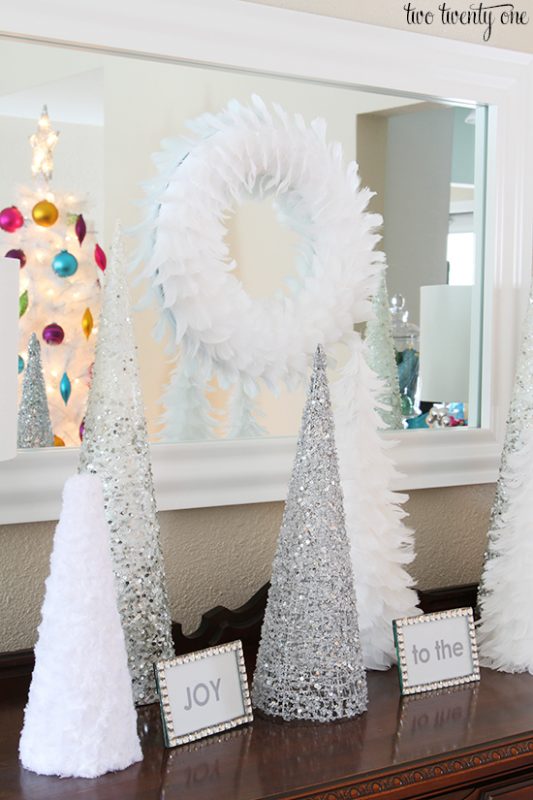 White and Silver Christmas Vignette