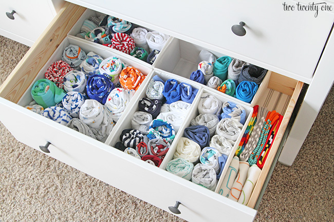 organizing baby dresser