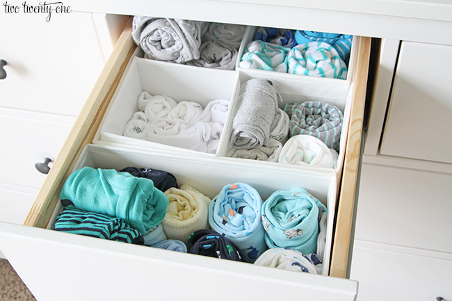 organizing baby dresser