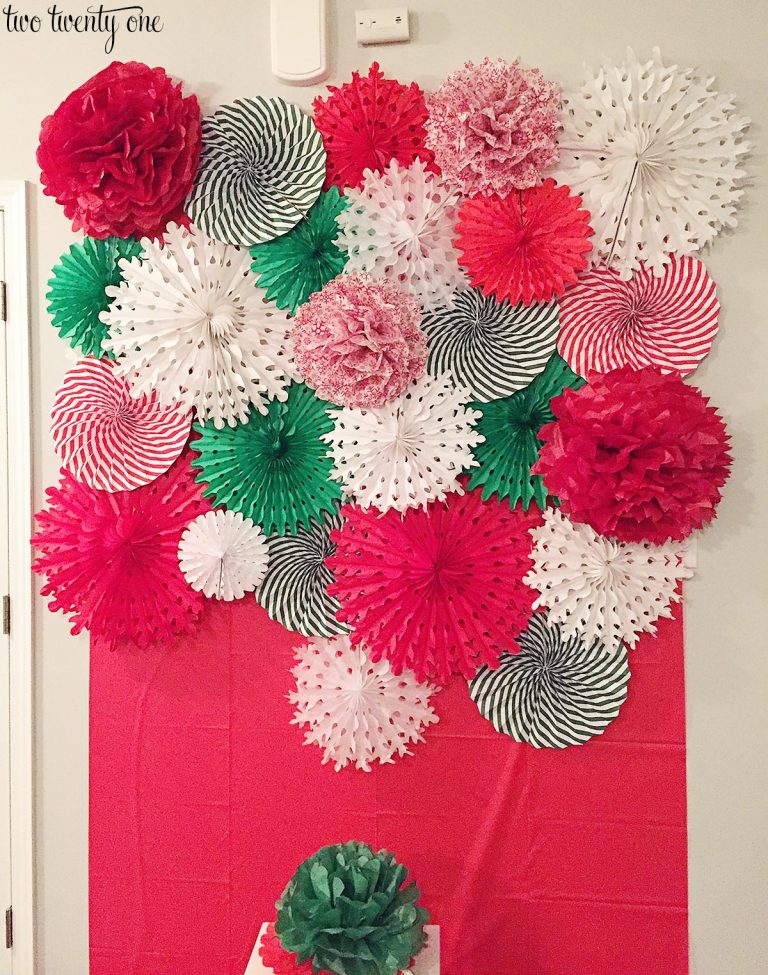 Diy Tissue Paper Pom Pom And Fan Backdrop