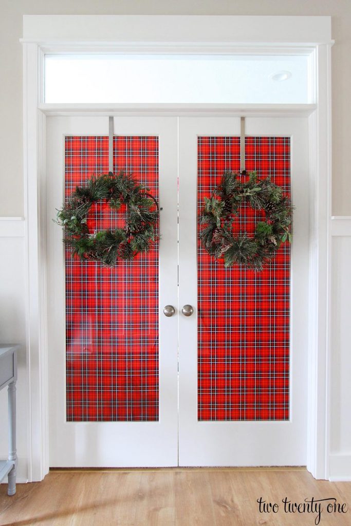 Decorating French Doors for Christmas