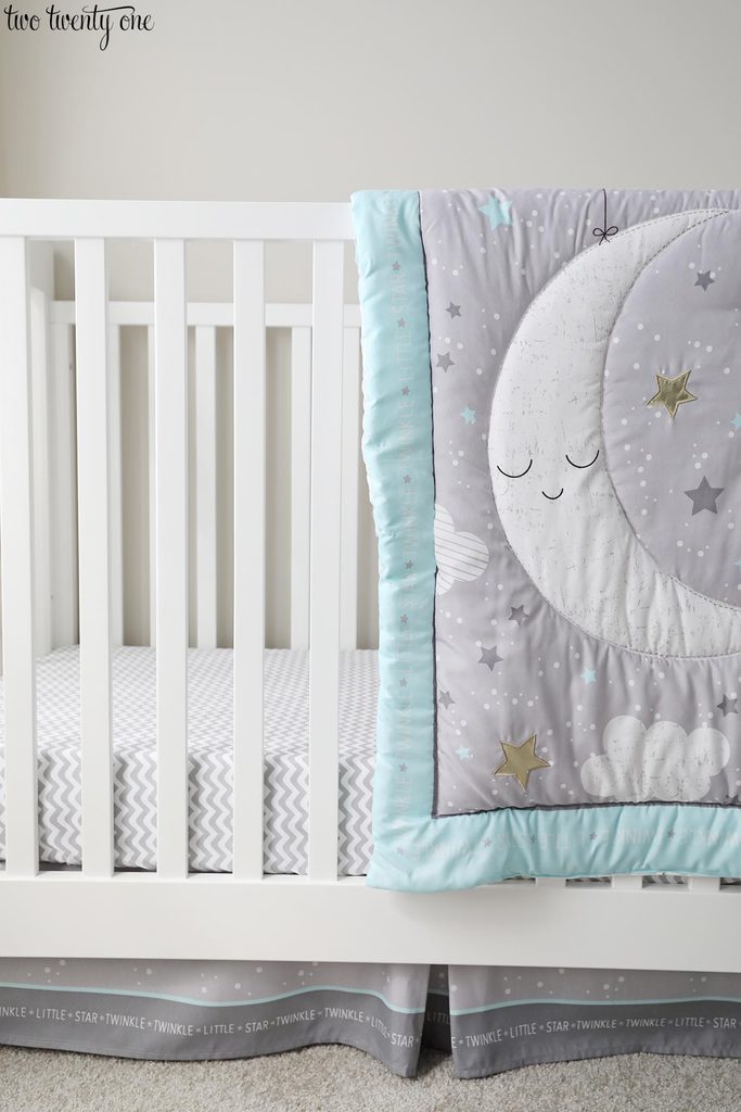 crib bedding set moon and stars