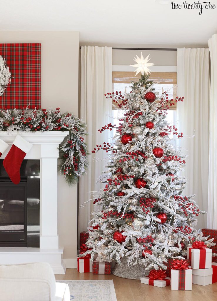 Red and Silver Christmas Tree